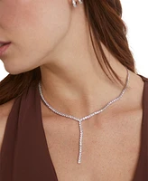 Eliot Danori Silver-Tone Cubic Zirconia Tennis Lariat Necklace, 16" + 2" extender, Created for Macy's