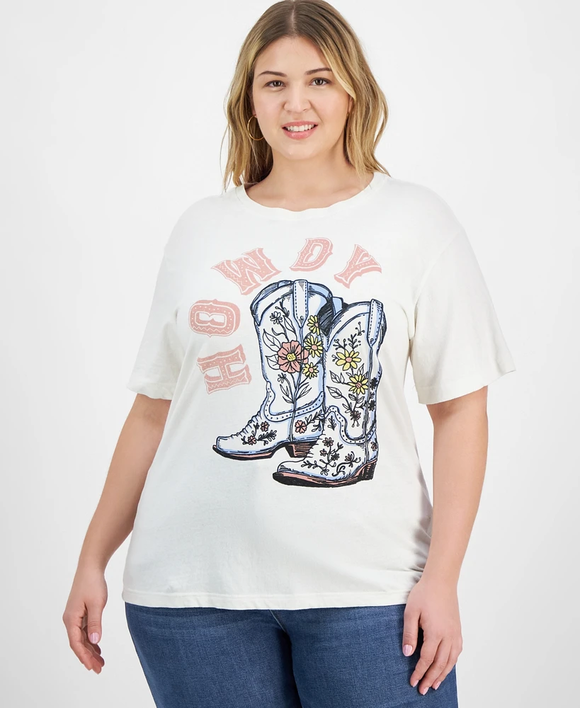 Rebellious One Trendy Plus Cotton Howdy T-Shirt