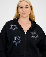 Grayson Threads, The Label Trendy Plus Rhinestone Star Hoodie