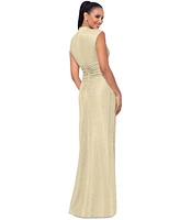 Betsy & Adam Women's Metallic Ruched Gown