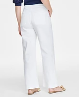 On 34th Women's White High Rise Sailor Wide-Leg Jean, Created for Macy's