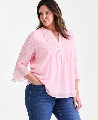 Style & Co Plus Size Pintuck Blouse, Exclusively at Macy's