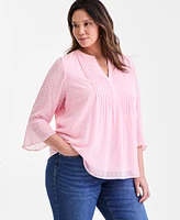 Style & Co Plus Size Pintuck Blouse, Exclusively at Macy's