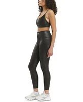 Reebok Women's Lux Faux Leather High Rise Leggings