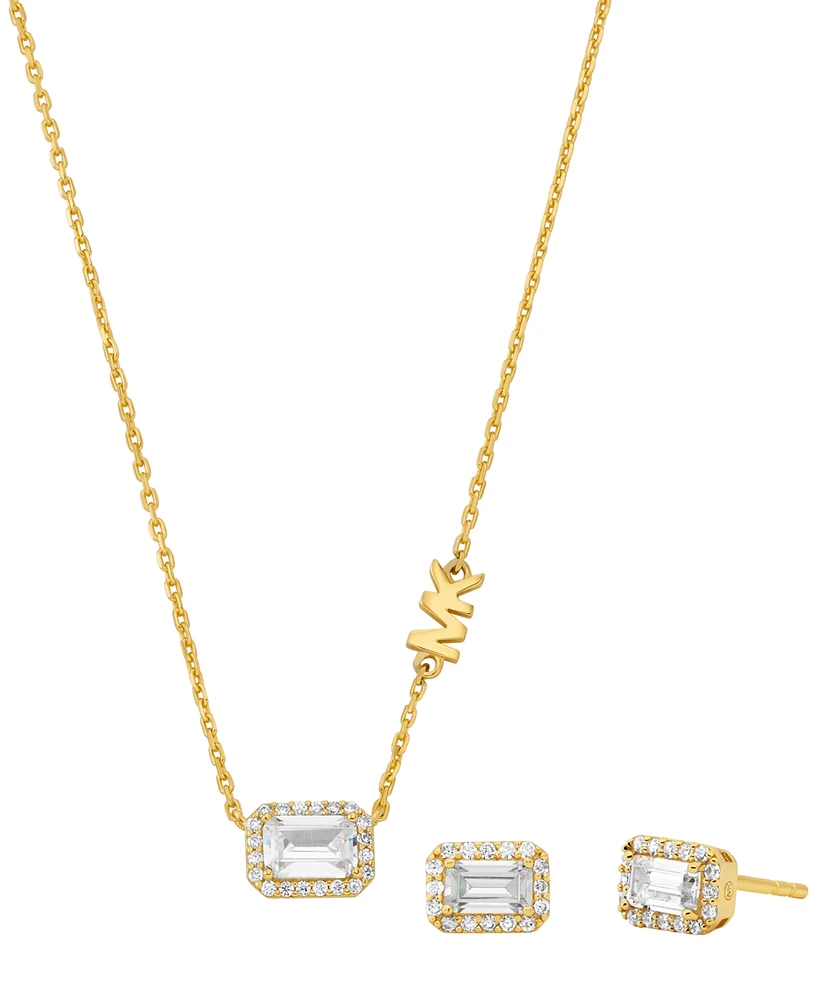 Michael Kors 14K Gold-Plated Sterling Silver Necklace and Earrings Set