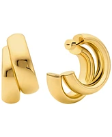 Michael Kors 14K Gold-Plated Brass Double Hoop Earrings