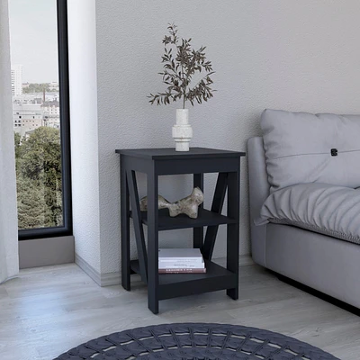 Ross 3-Tier End Table/Nightstand, Side Table for Small Space