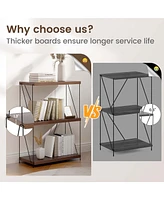 Costway Pcs -Tier Multipurpose Display Rack Freestanding Bookcase with Metal Frame