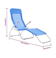 vidaXL Folding Sun Loungers 2 pcs Textilene Blue