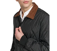 Dockers Men's Diamond-Quilted Jacket with Corduroy Collar