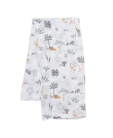 Lambs & Ivy Jungle Adventure 2-Pack Cotton Muslin Newborn Baby Swaddle Blankets