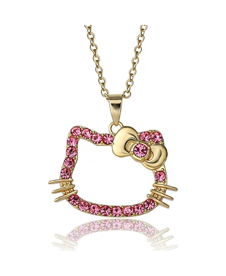 Hello Kitty Sanrio Outline Pink Crystal Pendant