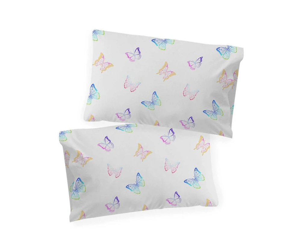 Saturday Park Ombre Butterflies 100% Organic 2 Pack Cotton Pillowcase