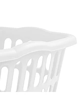 Sterilite 1.5 Bushel Rectangular Plastic Laundry Basket Bins, White, 12 Pack