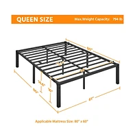 Yaheetech Metal Platform Bed Frame with Heavy Duty Steel Slat Support / Non-slip Mattress Foundation / No Box Spring Needed