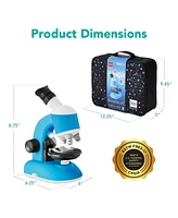 Best Choice Products Kids 30-Piece Microscope Stem Set w/ Carrying Case, Up To 1200x Zoom