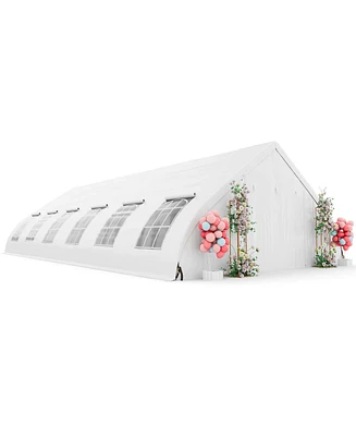 Costway 20'X40' Peach Shaped Party Tent Heavy-duty Wedding Canopy with Zipper Doors