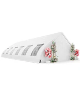 Costway 20'X40' Peach Shaped Party Tent Heavy-duty Wedding Canopy with Zipper Doors