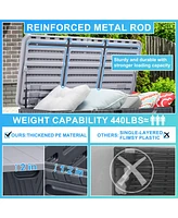 Aoodor 71 Gallon Deck Box, Lockable Storage Uv Resistant Container with Hydraulic Rods for Patio Furniture Outdoor Cushions, Garden Tools and Sports E