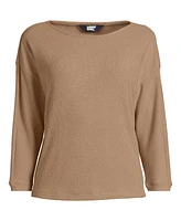 Lands' End Women's 3/4 Sleeve Cozy Rib Dolman Top