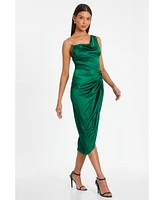 Quiz Women's Womens's Satin Ruched Cowl Midi Dress