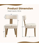 Costway Set of 2 Armless Dining Chairs with Curved Backrests & Padded Seat Cushions