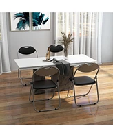 4 Pcs U Shape Folding Chairs Furniture Home Outdoor Picnic Portable