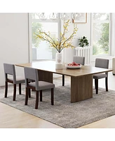 Wooden Dining Chair Set of 2 with Acacia Wood Frame Padded Seat & Back Home