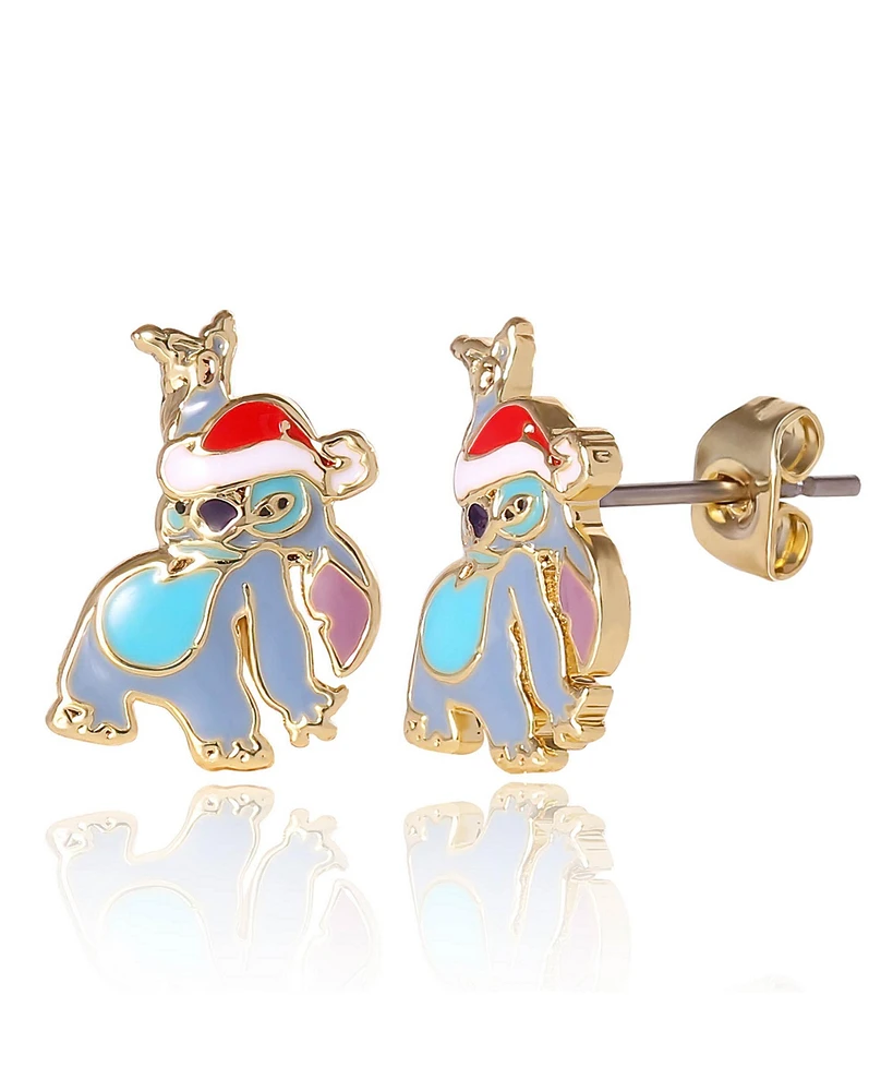 Disney Stitch Christmas Enamel Stud Dancing Earrings