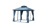 Slickblue Patio Gazebo – Durable Aluminum Frame with Steel Canopy, Permanent Hardtop Gazebo for Outdoor Use in Garden, Backyard