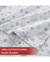 gaomon 4 Pieces Christmas Cotton Flannel Bedding Sheet Set