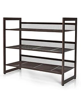 Costway -Tier Shoe Rack Adjustable to Flat Slant Shoe Organizer Holder Stand