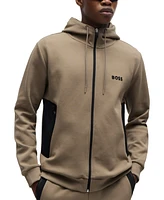 Boss by Hugo Men's 3D-Moulded Logo Zip-Up Hoodie