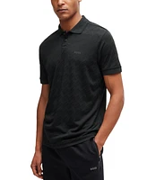 Boss by Hugo Men's Monogram Jacquard Relaxed-Fit Polo