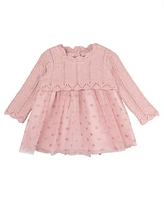 Rare Editions Baby Girl Lurex Sweater and Mesh Dress