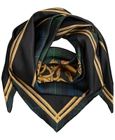 Lauren Ralph Holiday Plaid Logo Square Scarf