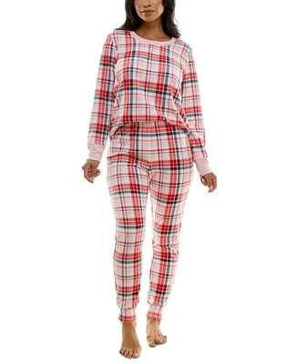 Roudelain Women's Packaged Long-Sleeve Top & Joggers Pajama Set