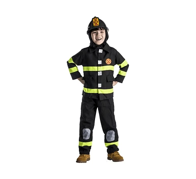 Dress Up America Firefighter Jacket, Pants & Hood Costume Set - Toddlers Girls Boys