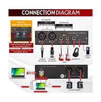 Pyle Professional Usb Audio Interface with Mic/Line, Guitar, Aux, and Rca Inputs