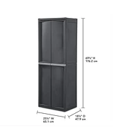 Sterilite Adjustable 4-Shelf Storage Cabinet With Doors, Gray | 01423V01