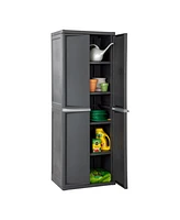 Sterilite Adjustable 4-Shelf Storage Cabinet With Doors, Gray | 01423V01