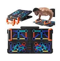 Squatz Portable Push Up Board Home Workout Equipment Set With Resistance Bands