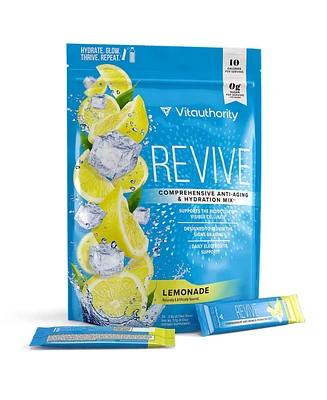 Vitauthority Revive Anti-Aging and Hydration Mix, Sugar-Free Electrolytes Powder Packets with Collagen for Women, Vitauthority, 30ct