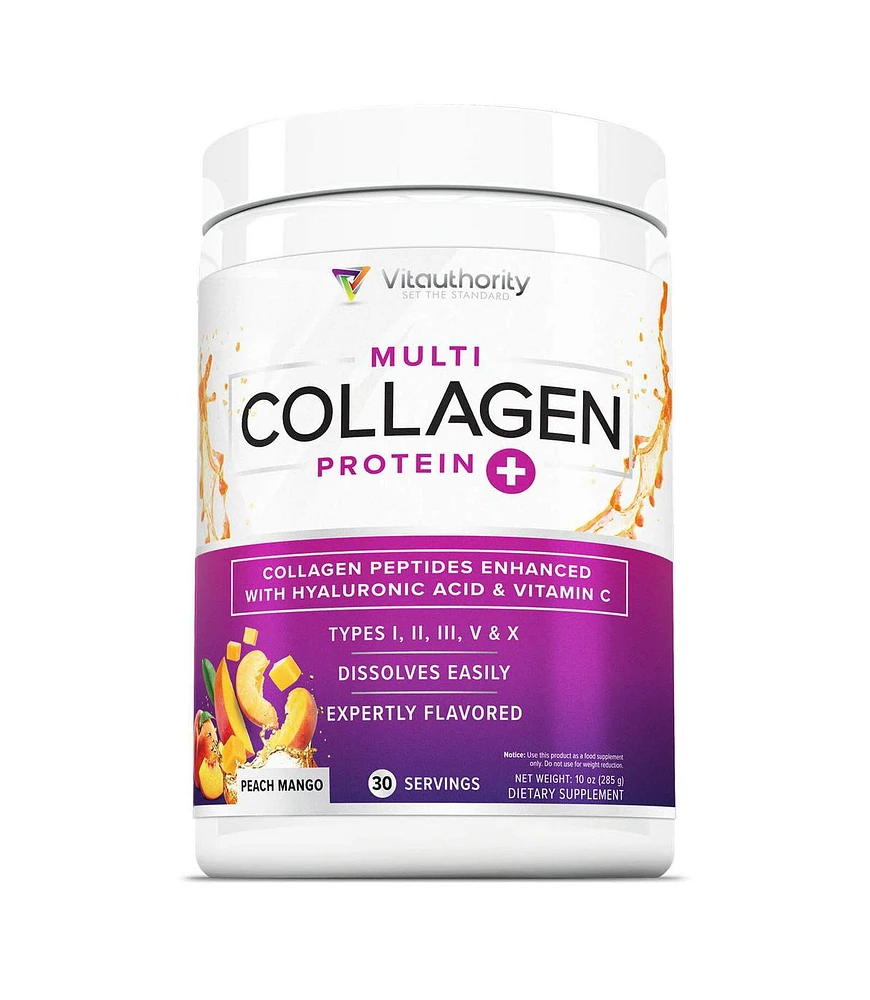 Vitauthority Multi Collagen Protein Plus, Peach Mango, Vitauthority, 285gm