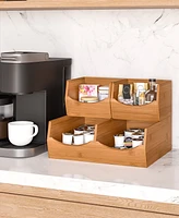 Seville Classics 3-Piece Stackable Bamboo Bin Organizer Set