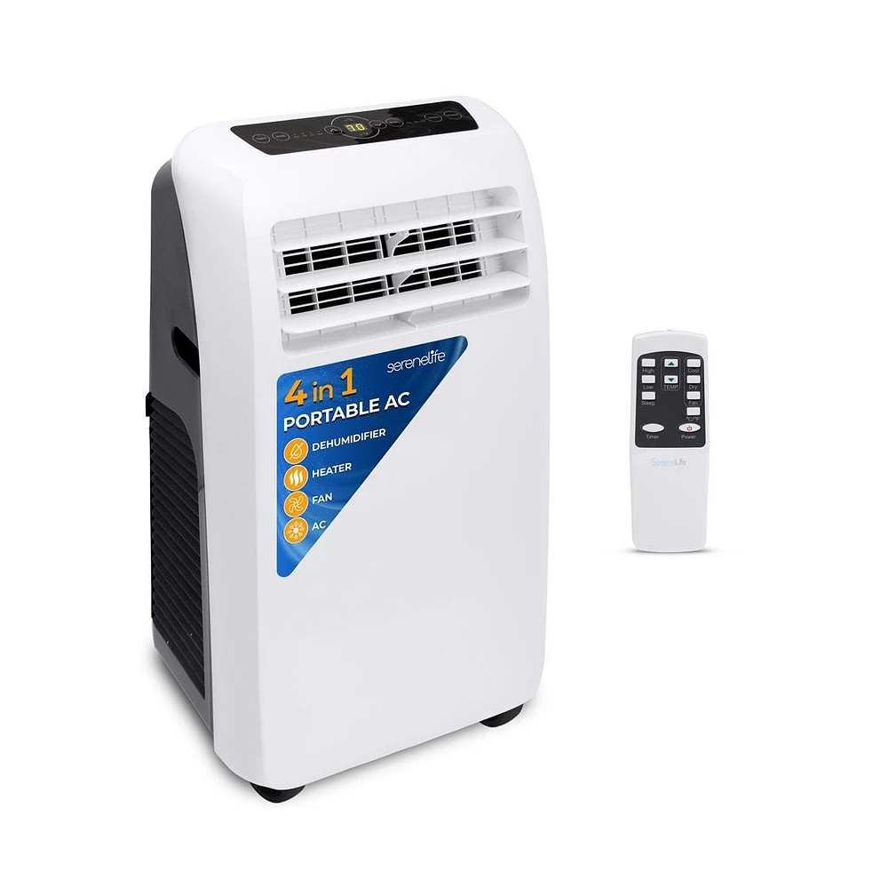 SereneLife Portable Air Conditioner & Heater, 10,000 Btu Cooling, 9,000 Btu Heating, Built-in Dehumidifier & Fan