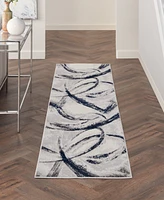 Inspire Me! Home Decor Brushstrokes BSK02 2'2"x7'6" Runner Area Rug