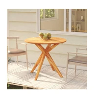 vidaXL Patio Table 33.5"x33.5"x29.5" Solid Wood Acacia