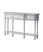 Kings Brand Furniture Narod Console Sofa Table with Storage Drawers and Shelf for Entryway (White)