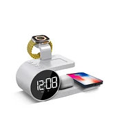 Brookstone 3-in-1 Wireless Charging Stand and Alarm Clock for iPhone, Airpods, Apple Watch